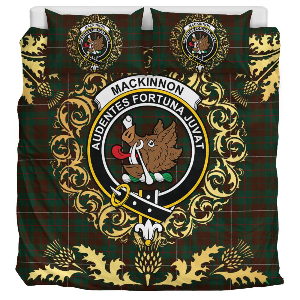MacKinnon Hunting 03 Tartan Crest Bedding Set - Golden Thistle Style