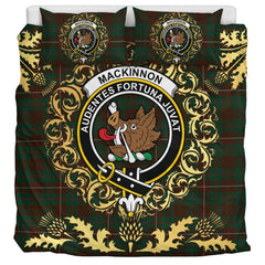 MacKinnon Hunting 03 Tartan Crest Bedding Set - Golden Thistle Style