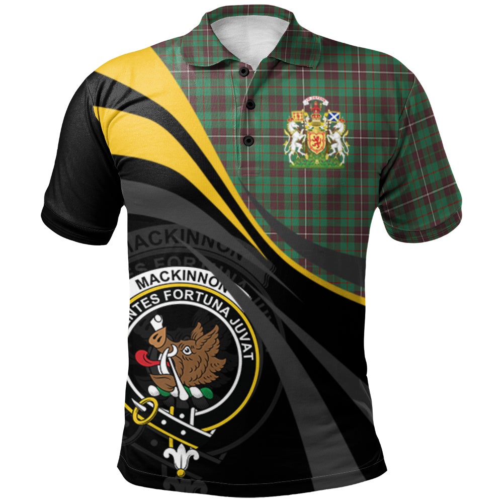 MacKinnon Hunting Ancient Tartan Polo Shirt - Royal Coat Of Arms Style