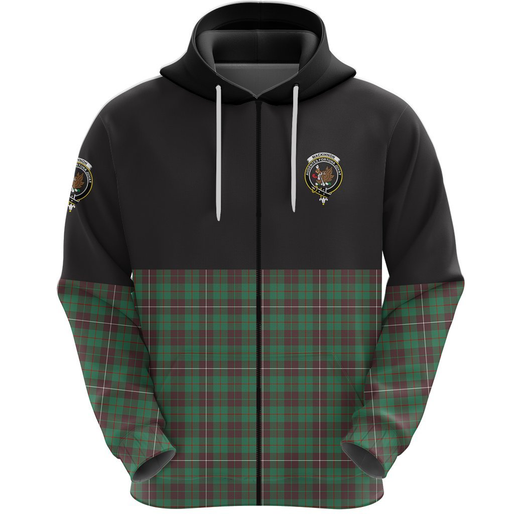 MacKinnon Hunting Ancient Clan Half Of Tartan Zipper Hoodie