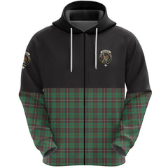 MacKinnon Hunting Ancient Clan Half Of Tartan Zipper Hoodie