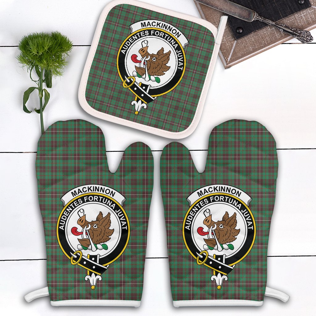 MacKinnon Hunting Ancient Tartan Crest Oven Mitt And Pot Holder (2 Oven Mitts + 1 Pot Holder)