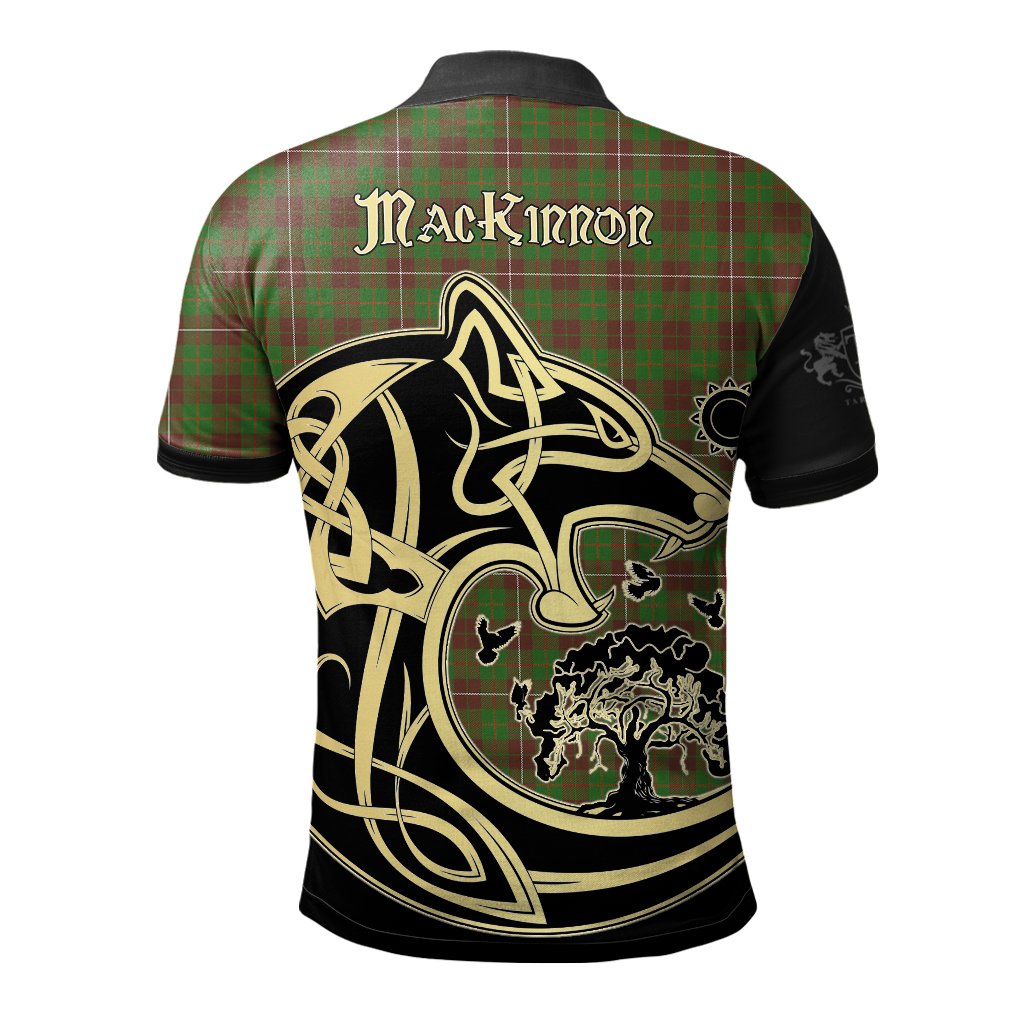MacKinnon Hunting Modern Tartan Polo Shirt Viking Wolf