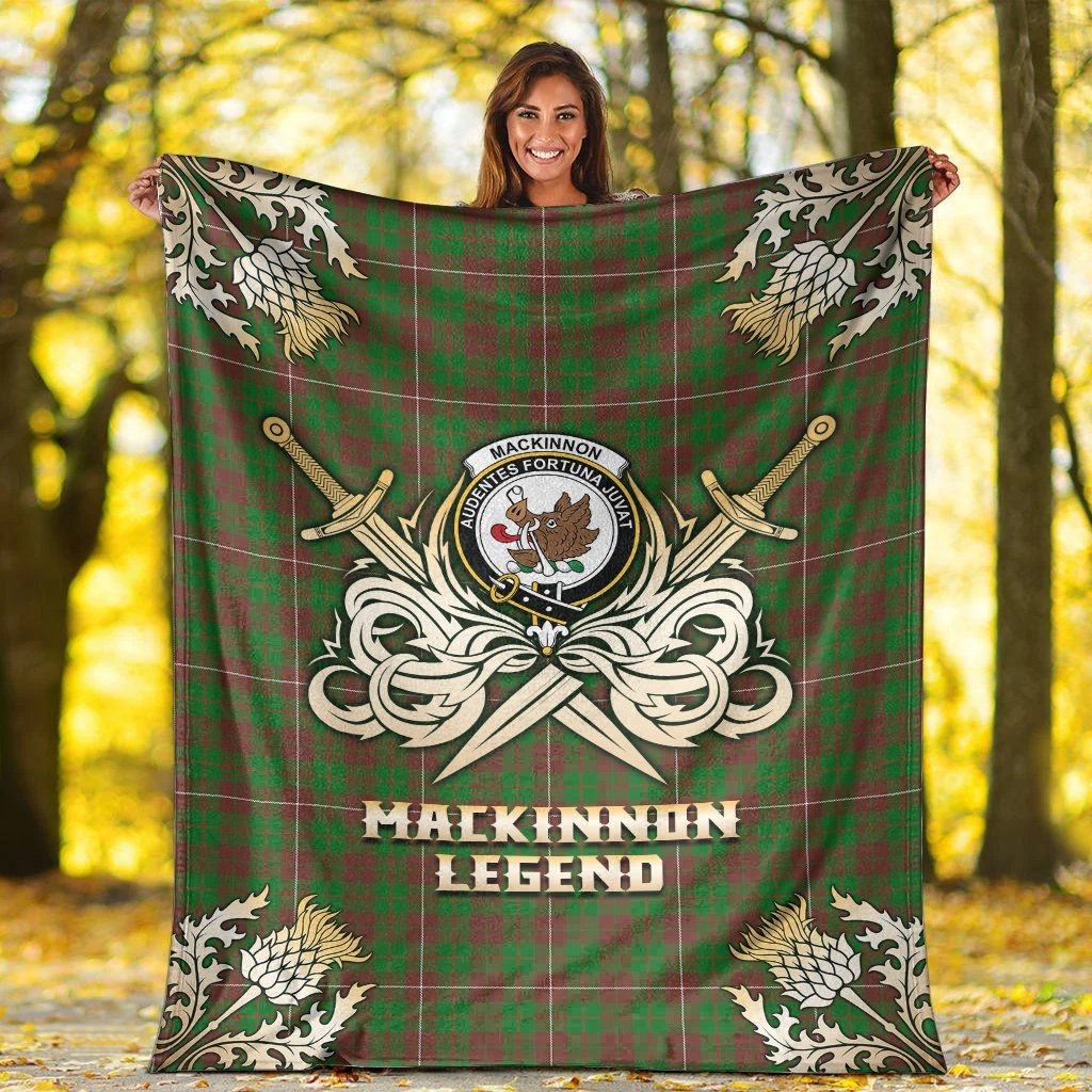 MacKinnon Hunting Modern Tartan Gold Courage Symbol Blanket
