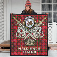 MacKinnon Modern Tartan Crest Legend Gold Royal Premium Quilt