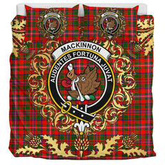 MacKinnon Modern Tartan Crest Bedding Set - Golden Thistle Style