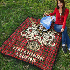 MacKinnon Modern Tartan Crest Legend Gold Royal Premium Quilt