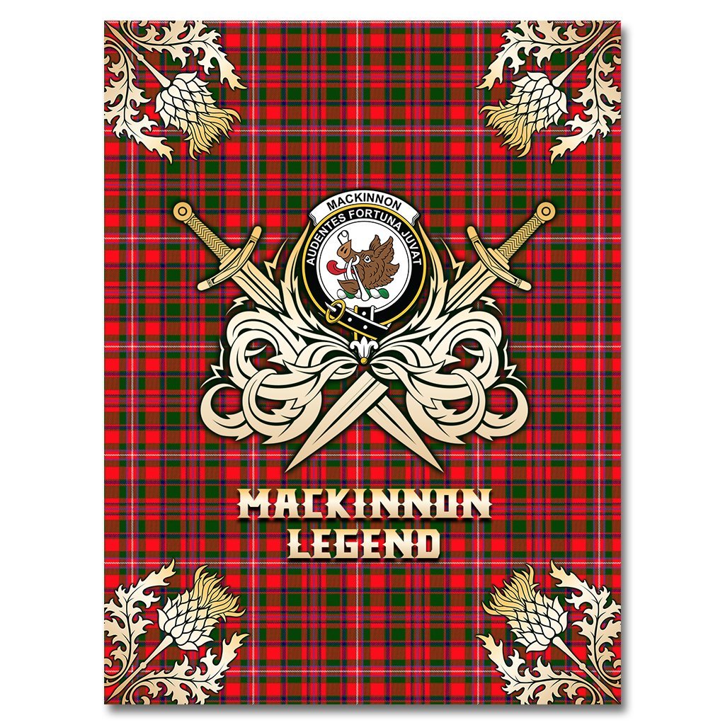 MacKinnon Modern Tartan Gold Courage Symbol Blanket