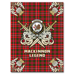 MacKinnon Modern Tartan Gold Courage Symbol Blanket