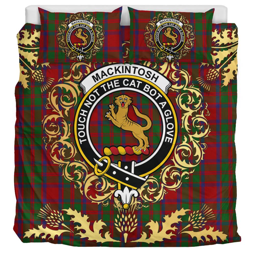 MacKintosh 01 Tartan Crest Bedding Set - Golden Thistle Style