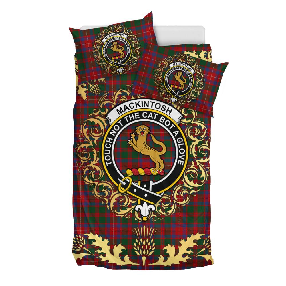 MacKintosh Geddes Tartan Crest Bedding Set - Golden Thistle Style