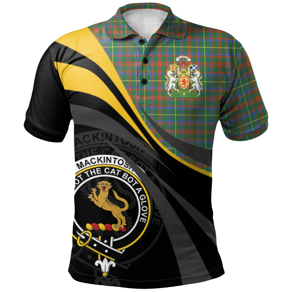 MacKintosh Hunting Ancient Tartan Polo Shirt - Royal Coat Of Arms Style
