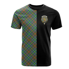 MacKintosh Hunting Ancient Tartan T-Shirt Half of Me - Cross Style