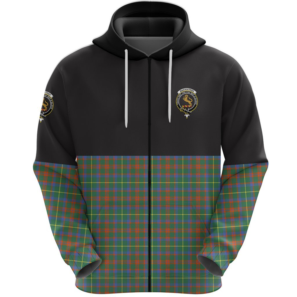 MacKintosh Hunting Ancient Clan Half Of Tartan Zipper Hoodie