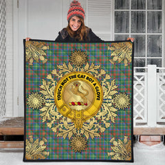 MacKintosh Hunting Ancient Tartan Crest Premium Quilt - Gold Thistle Style