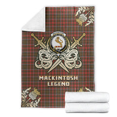 MacKintosh Hunting Weathered Tartan Gold Courage Symbol Blanket