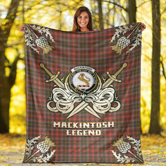 MacKintosh Hunting Weathered Tartan Gold Courage Symbol Blanket