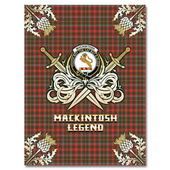 MacKintosh Hunting Weathered Tartan Gold Courage Symbol Blanket