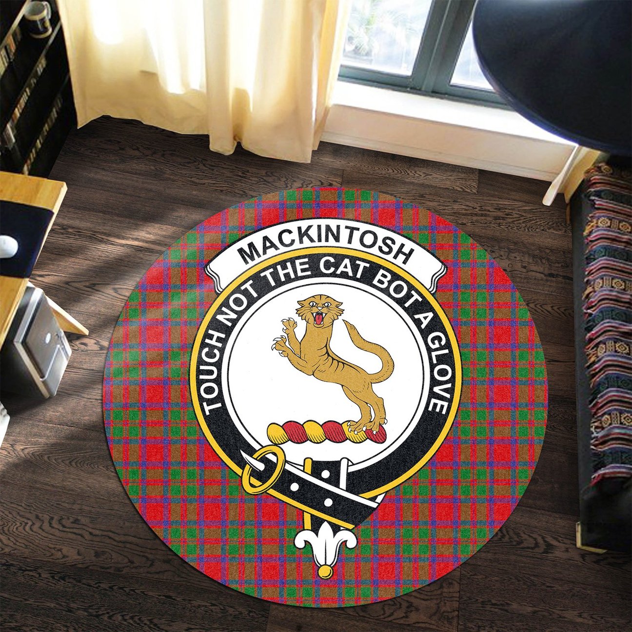 MacKintosh Modern Tartan Crest Round Rug