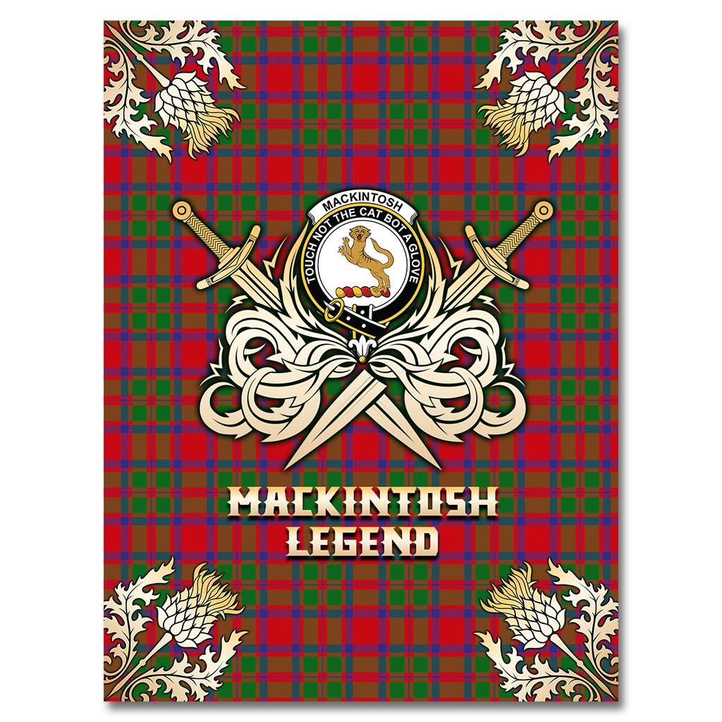 MacKintosh Modern Tartan Gold Courage Symbol Blanket