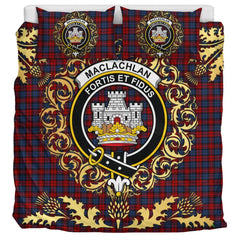 MacLachlan 02 Tartan Crest Bedding Set - Golden Thistle Style