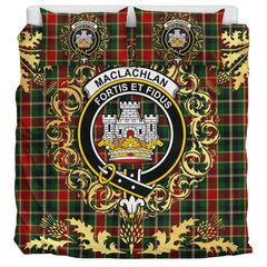 MacLachlan 03 Tartan Crest Bedding Set - Golden Thistle Style