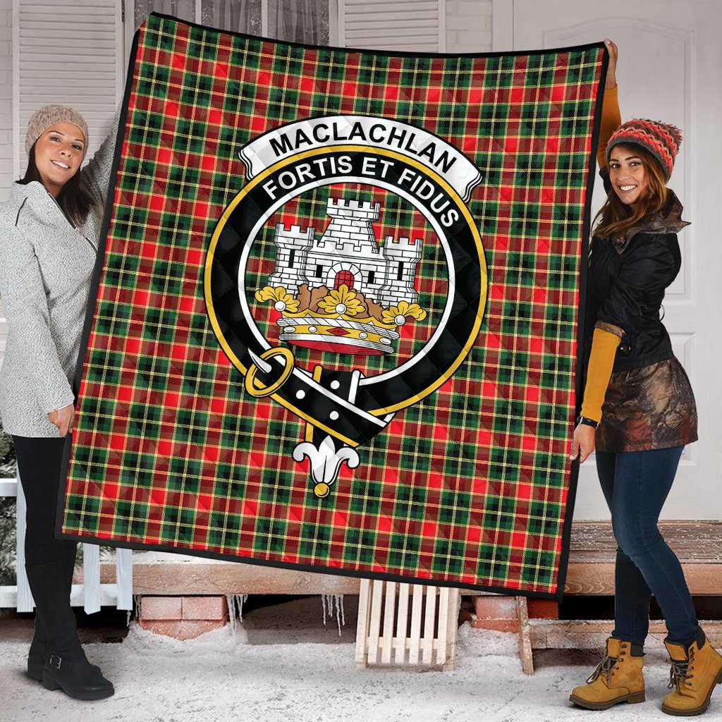 MacLachlan Hunting Modern Tartan Crest Quilt