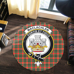 MacLachlan Hunting Modern Tartan Crest Round Rug