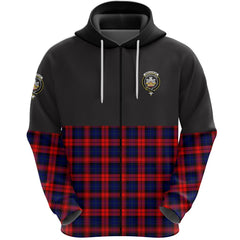 MacLachlan Modern Clan Half Of Tartan Zipper Hoodie