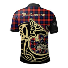 MacLachlan Modern Tartan Polo Shirt Viking Wolf