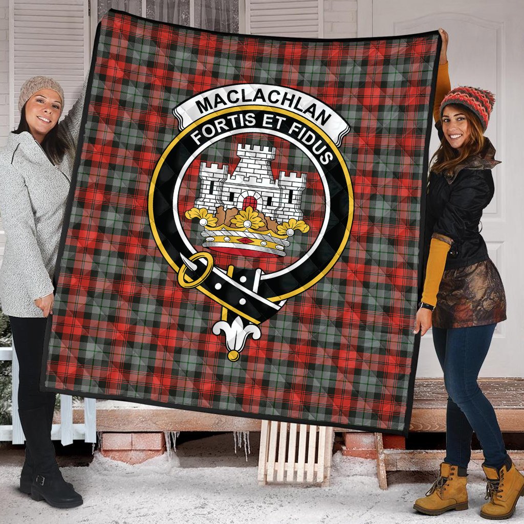 MacLachlan Weathered Tartan Crest Quilt