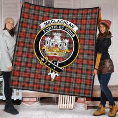 MacLachlan Weathered Tartan Crest Quilt