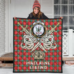 MacLaine of Loch Buie Tartan Crest Legend Gold Royal Premium Quilt