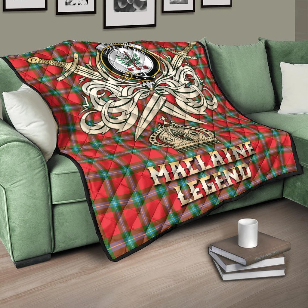 MacLaine of Loch Buie Tartan Crest Legend Gold Royal Premium Quilt