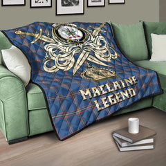 MacLaine of Loch Buie Hunting Ancient Tartan Crest Legend Gold Royal Premium Quilt