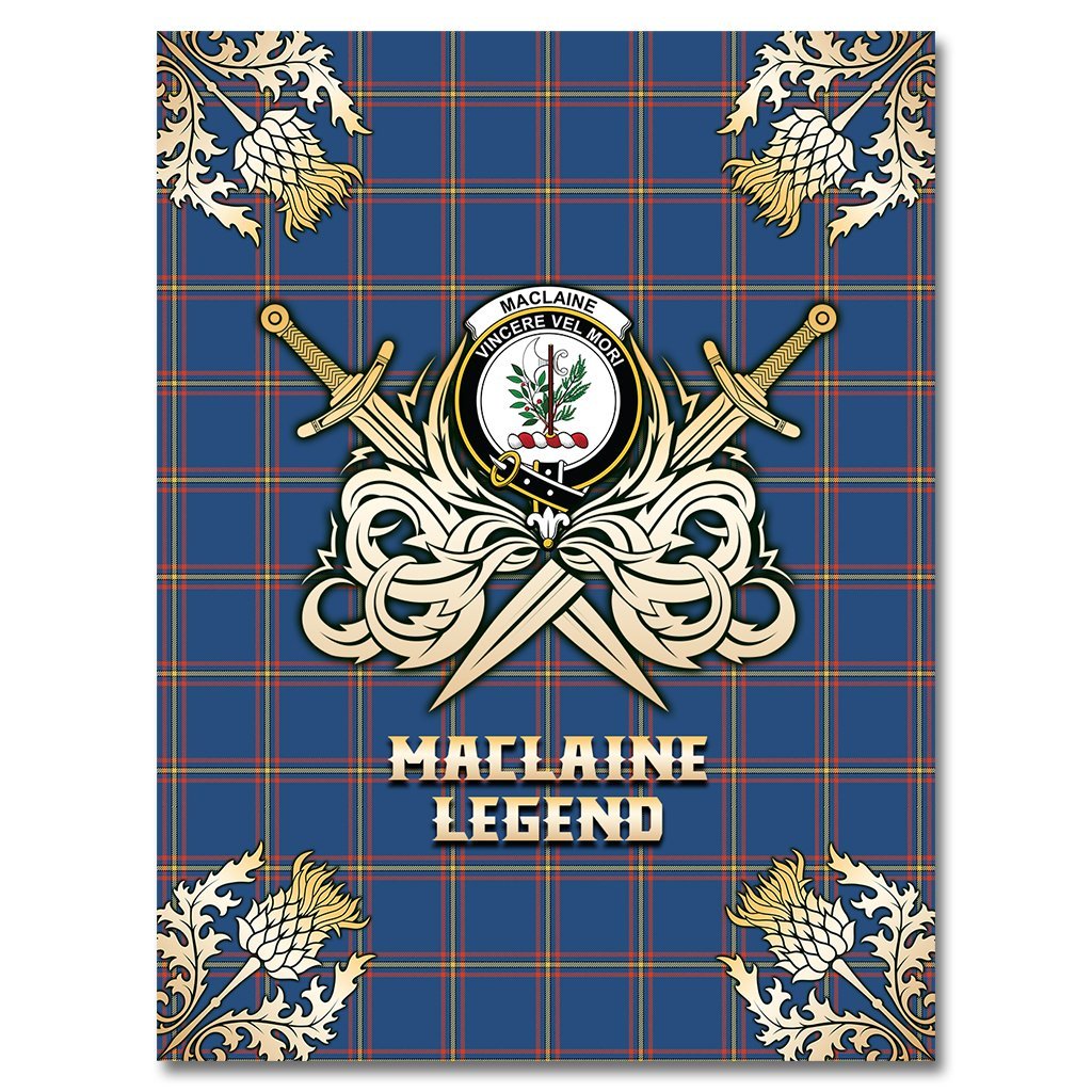 MacLaine of Loch Buie Hunting Ancient Tartan Gold Courage Symbol Blanket