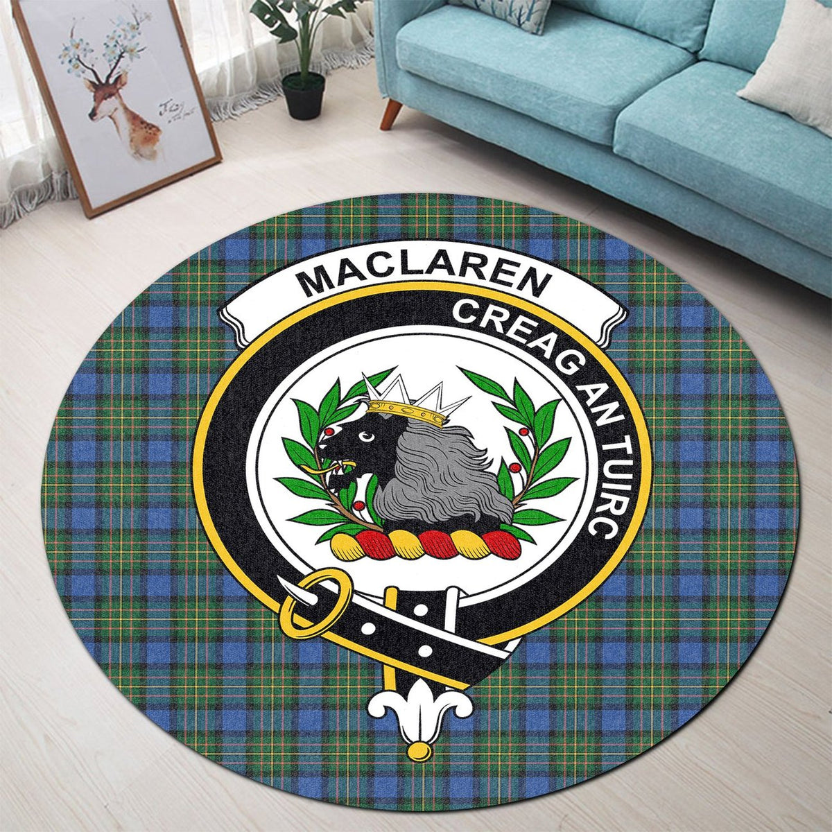 MacLaren Ancient Tartan Crest Round Rug