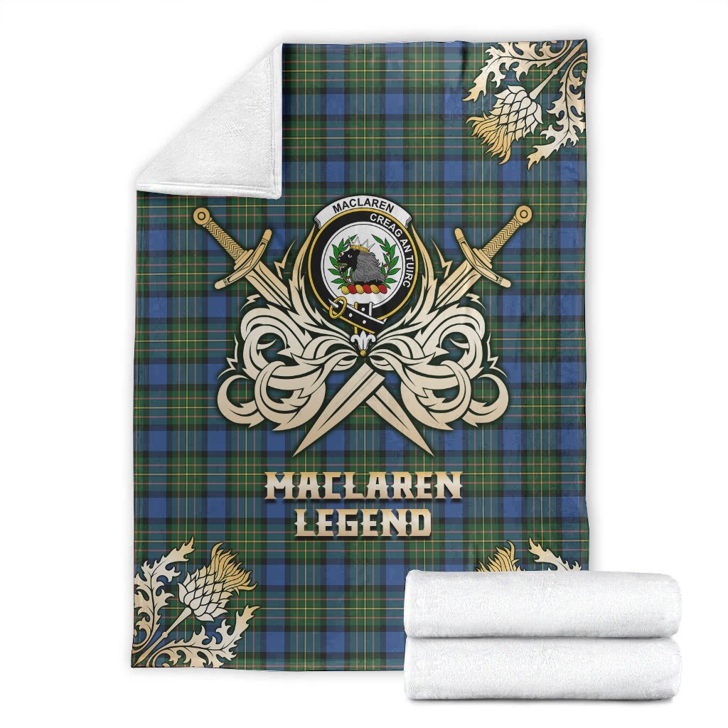 MacLaren Ancient Tartan Gold Courage Symbol Blanket