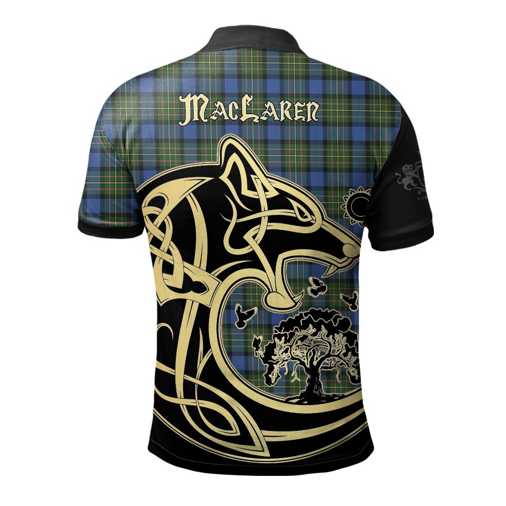 MacLaren Ancient Tartan Polo Shirt Viking Wolf