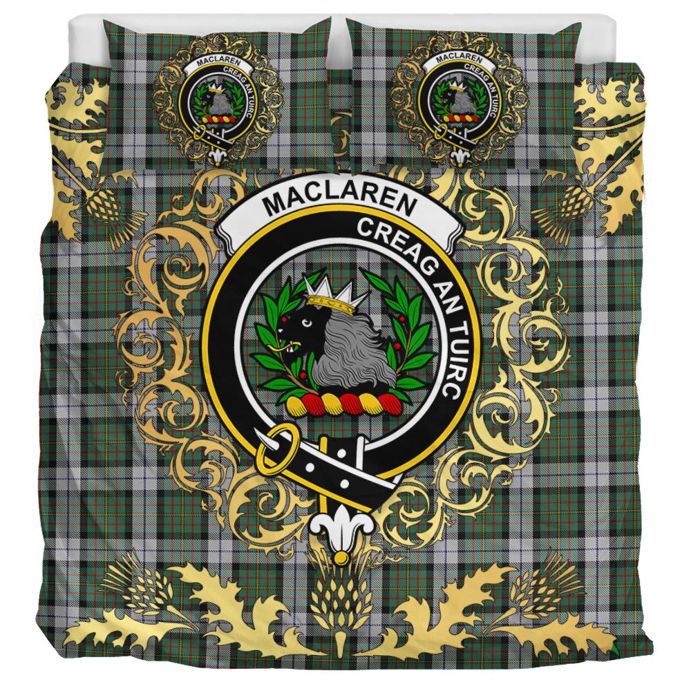 MacLaren Dress Tartan Crest Bedding Set - Golden Thistle Style
