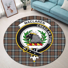 MacLaren Weathered Tartan Crest Round Rug