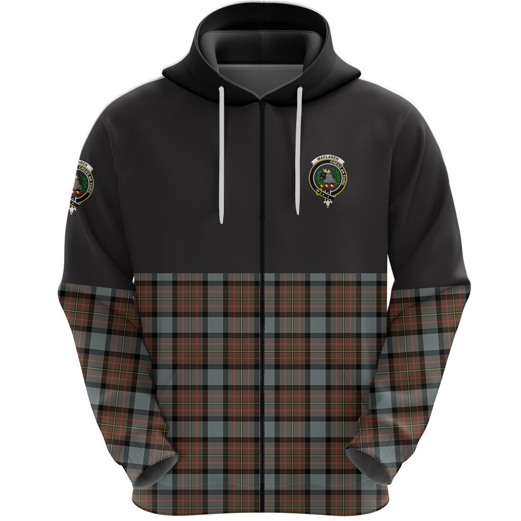 MacLaren Weathered Clan Half Of Tartan Zipper Hoodie