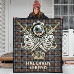 MacLaren Weathered Tartan Crest Legend Gold Royal Premium Quilt