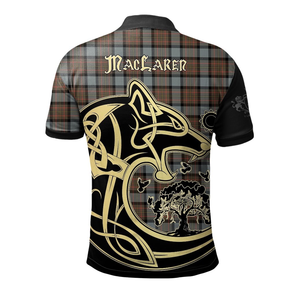 MacLaren Weathered Tartan Polo Shirt Viking Wolf