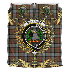 MacLaren Weathered Tartan Crest Bedding Set - Golden Thistle Style