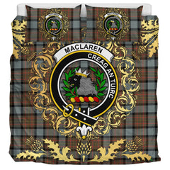 MacLaren Weathered Tartan Crest Bedding Set - Golden Thistle Style