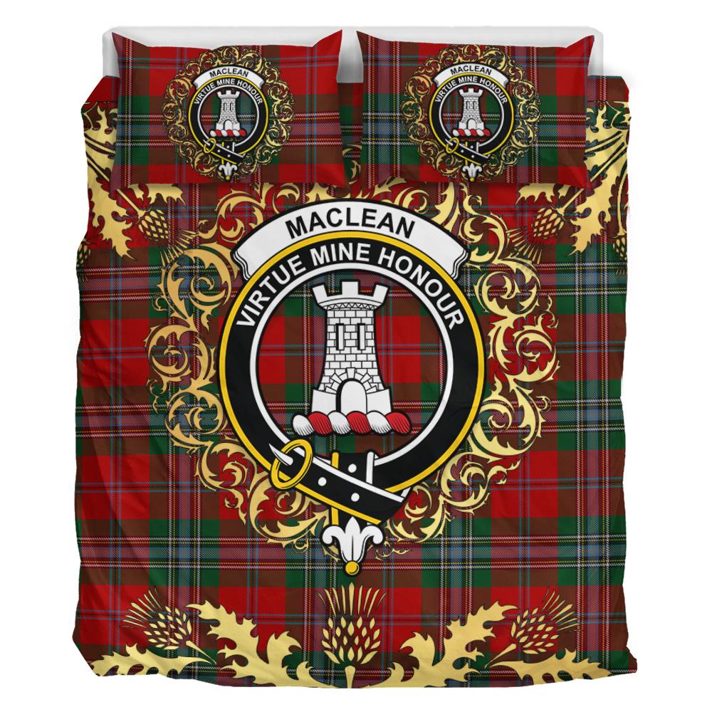 MacLean 02 Tartan Crest Bedding Set - Golden Thistle Style