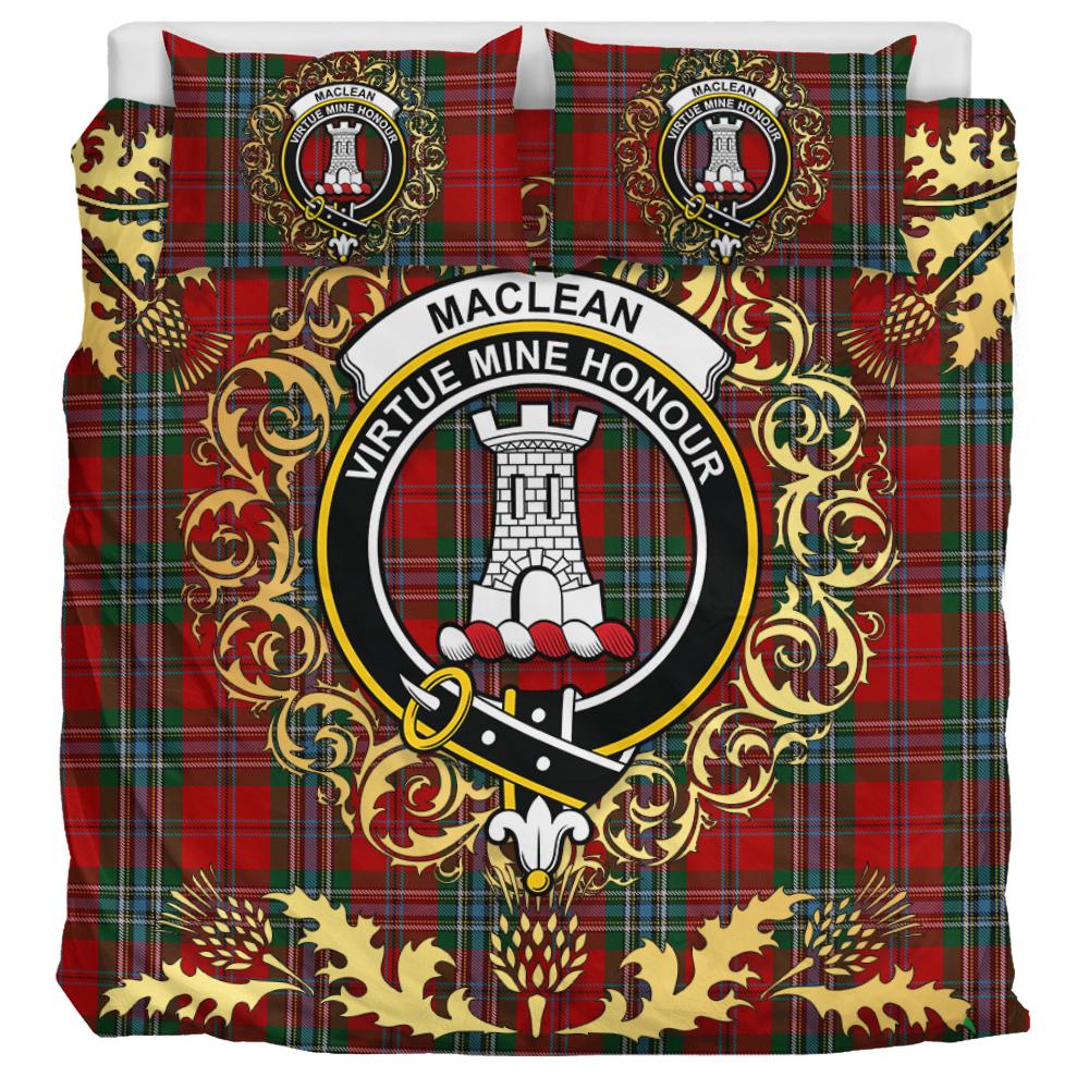 MacLean 03 Tartan Crest Bedding Set - Golden Thistle Style