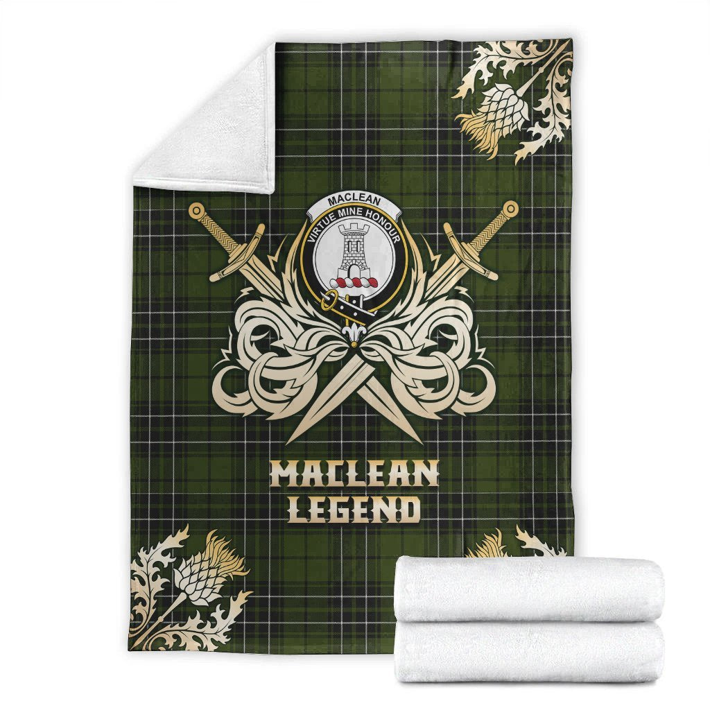 MacLean Hunting Tartan Gold Courage Symbol Blanket