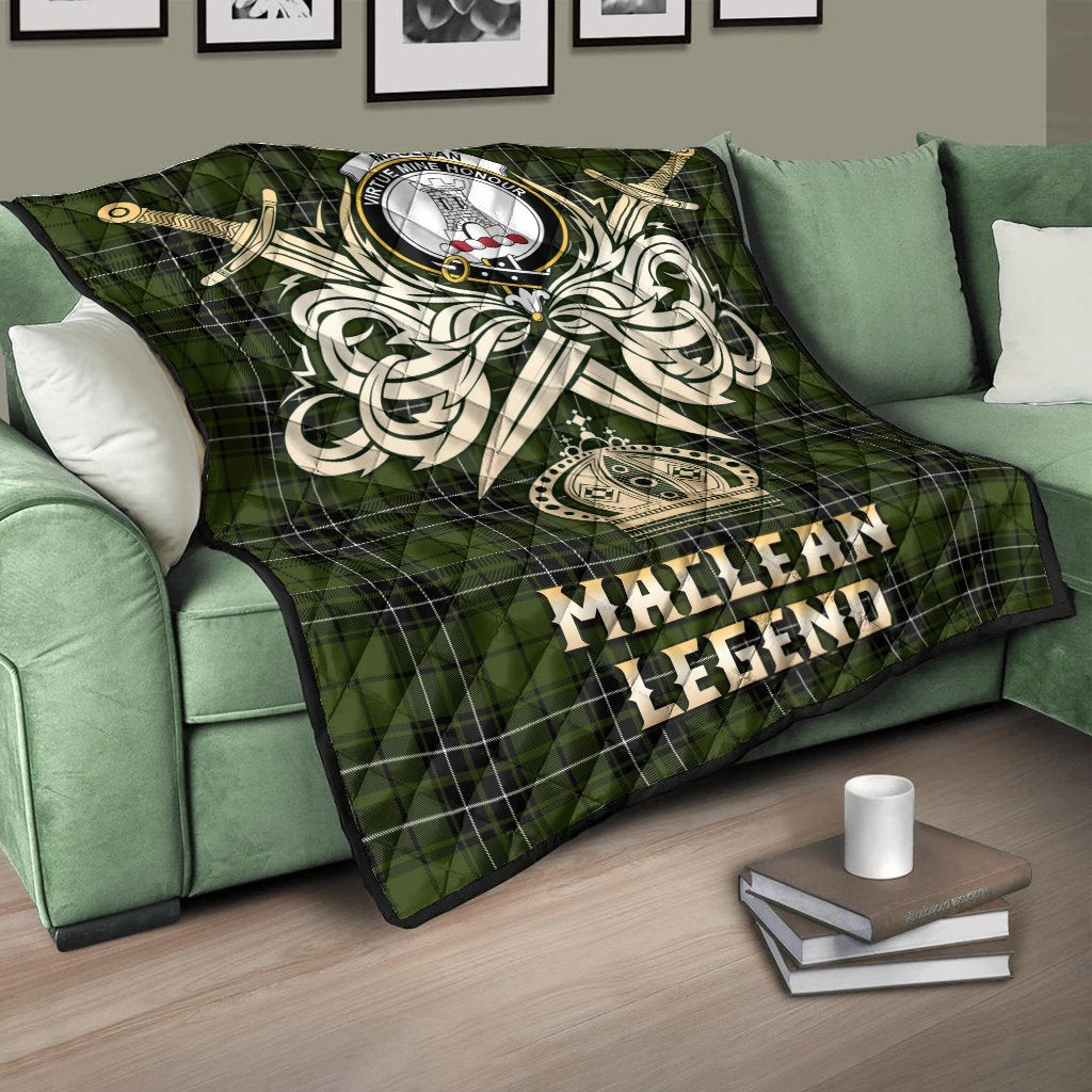 MacLean Hunting Tartan Crest Legend Gold Royal Premium Quilt